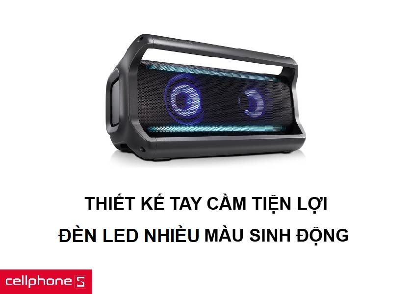 Thiết kế 2 tay cầm tiện lợi cùng đèn LED nhiều màu tăng phần sinh động