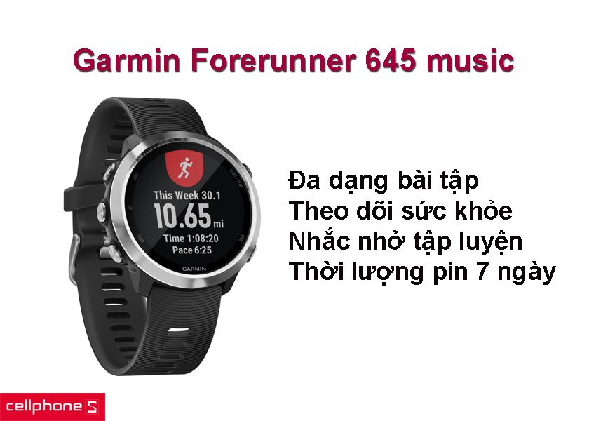 Theo dõi và chia sẻ hoạt động thể thao hàng ngày với Garmin Forerunner 645 Music