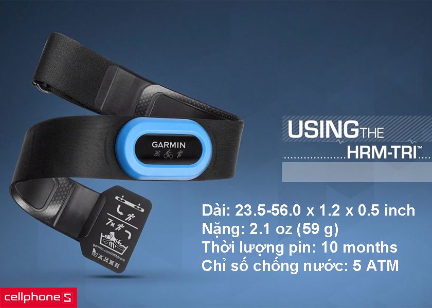 Thiết kế của Garmin HRM-Tri: mỏng nhẹ, mềm dẻo, mang lại cảm giác thoải mái cho người dùng trong suốt quá trình tập luyện
