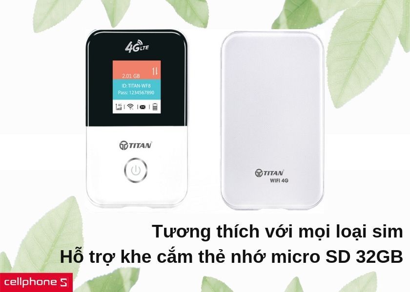 Tương thích với mọi loại sim, hỗ trợ khe cắm thẻ nhớ giúp lưu trữ dữ liệu như một chiếc USB