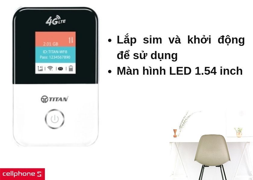Thao tác sử dụng đơn giản, màn hình LED 1.54 inch tiện lợi