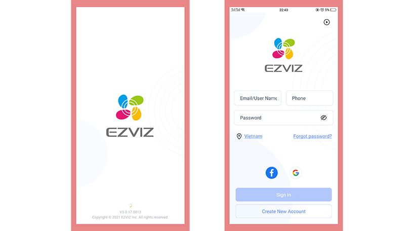 Đăng ký thông tin tài khoản EZVIZ vì như thế gmail