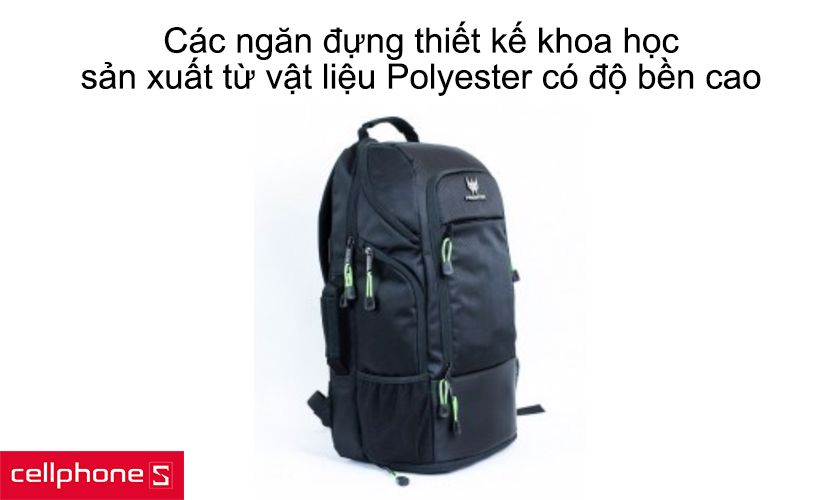 Các ngăn đựng thiết kế khoa học, sản xuất từ vật liệu Polyester có độ bền cao