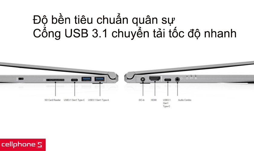 Độ bền tiêu chuẩn quân sự, cổng USB 3.1 chuyển tải tốc độ nhanh