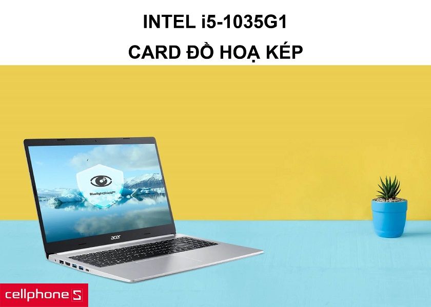 Con chip Intel i5-1035G1 đời mới nhất cùng với card đồ hoạ kép linh hoạt