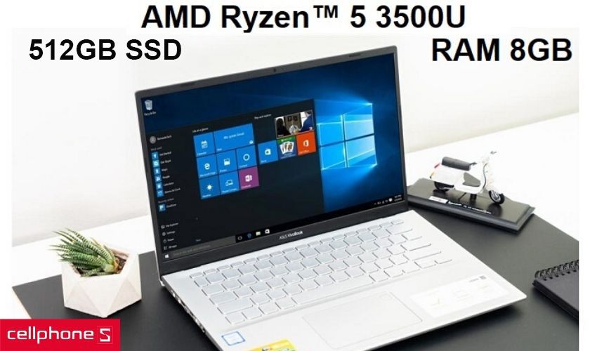 Vi xử lí AMD Ryzen™ 5 3500U nhanh chóng, ổn định cùng RAM DDR4 8GB