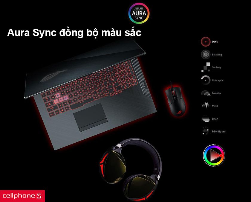 Aura Sync cho màu sắc nổi bật