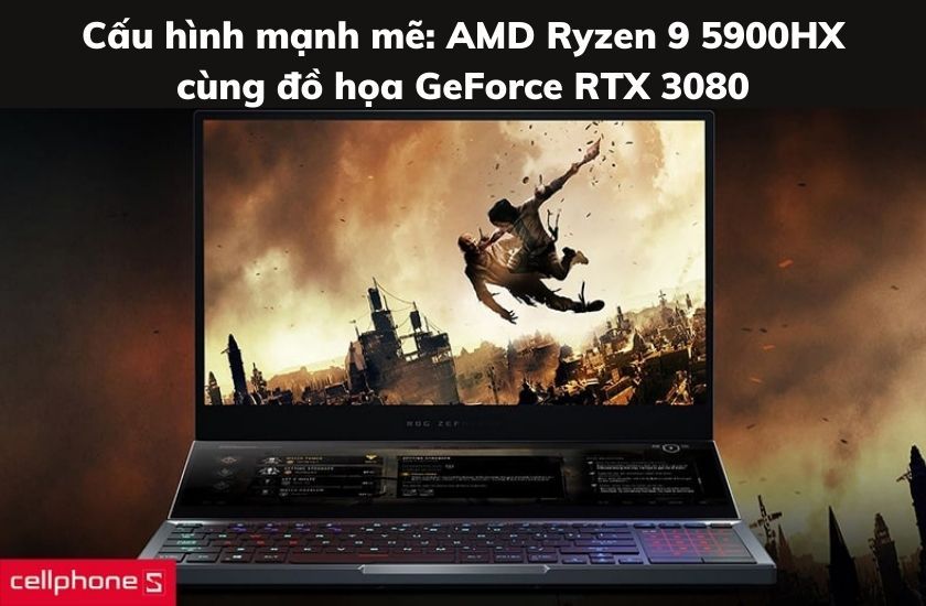 Cấu hình mạnh mẽ: AMD Ryzen 9 5900HX cùng đồ họa GeForce RTX 3080