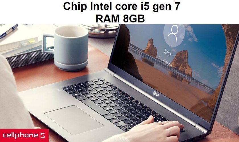 Cấu hình mạnh mẽ với Intel core i5 thế hệ thứ 7 và bộ nhớ RAM lên đến 8GB