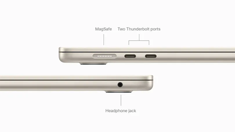Cổng kết nối trên Macbook Air 15 inch 2023