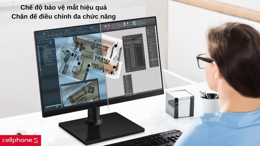 Tốc độ làm tươi 75 Hz, chế độ Eye Saver cùng chân đế điều chỉnh chuyên dụng