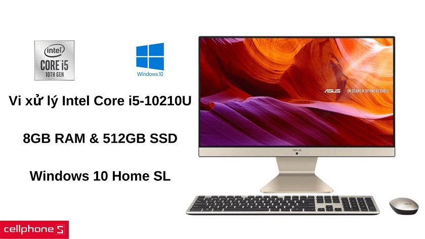 Vi xử lý Intel Core i5-10210U với 8 GB RAM & ổ cứng SSD 512 GB xử lý dữ liệu nhanh chóng