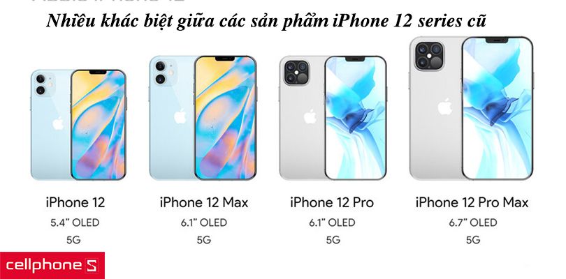 iPhone 12 cũ có gì khác 12 mini, Pro, Pro Max cũ?