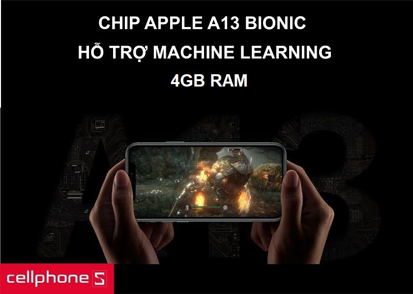 Chip Apple A13 Bionic mạnh mẽ cùng ram 6GB đa nhiệm cực tốt