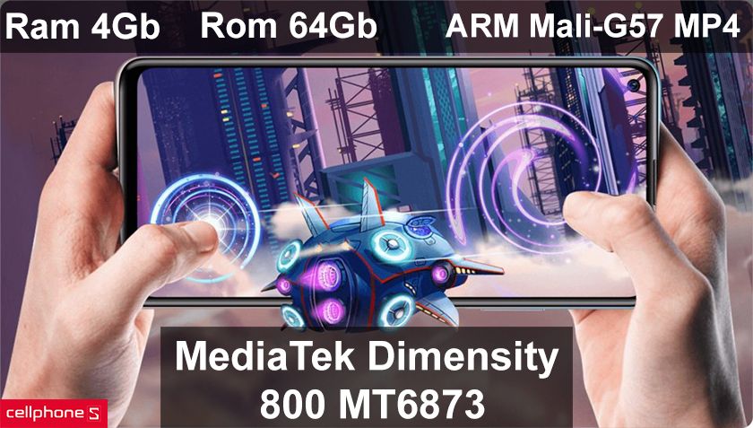 Trang bị chip MediaTek MT6873, RAM 4GB