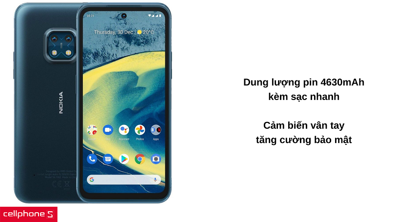 Dung lượng pin cao, bảo mật tối ưu