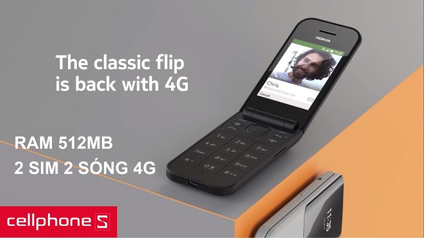 Ram xử lý 512MB cùng khả năng kết nối 2 sim 4G nhanh chóng