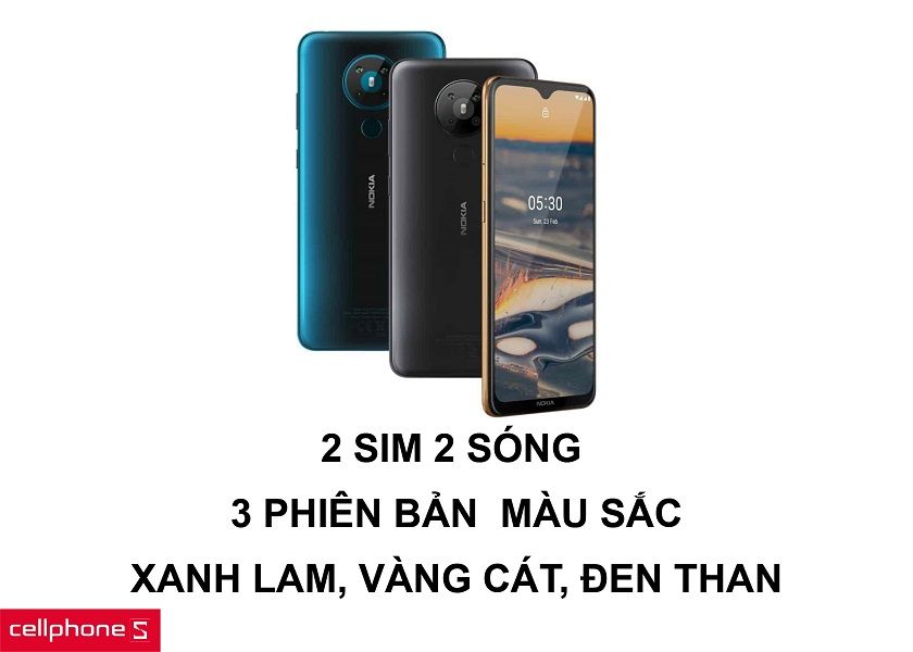 Hỗ trợ 2 sim 2 sóng linh hoạt và 3 màu lựa chọn phù hợp với phong cách, cá tính