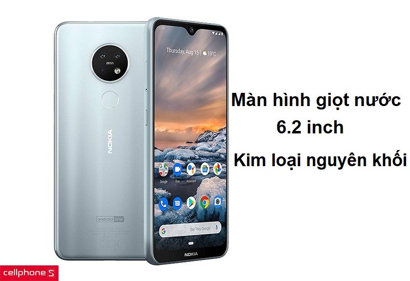 Màn hình tai thỏ 6.2 inch độ phân giải Full HD, vỏ kim loại nguyên khối