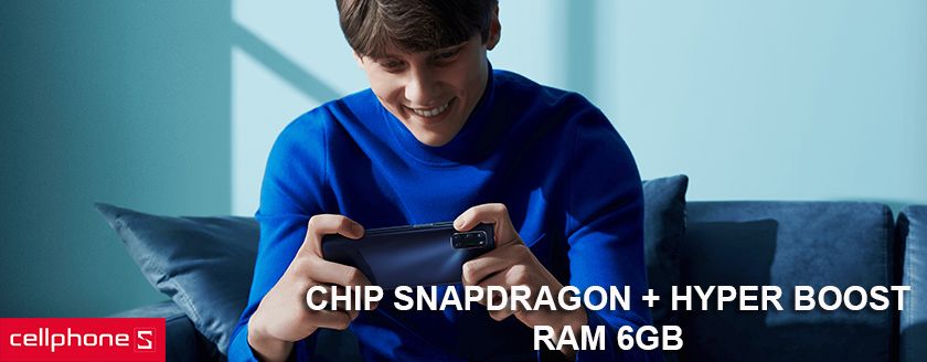 Hiệu năng mạnh mẽ với chip Snapdragon + Hyper Boost cùng RAM 6GB