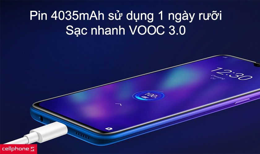 Pin “khủng” 4035mAh sử dụng 1 ngày rưỡi, sạc nhanh VOCC, khả năng chống nước, bụi