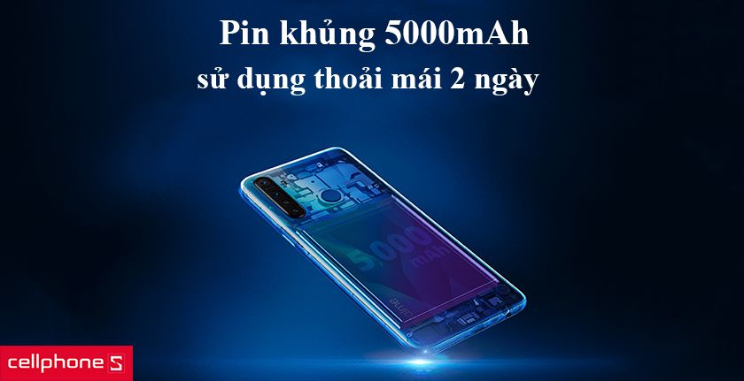 Dung lượng pin 5000mAh cho thời lượng sử dụng đến 2 ngày