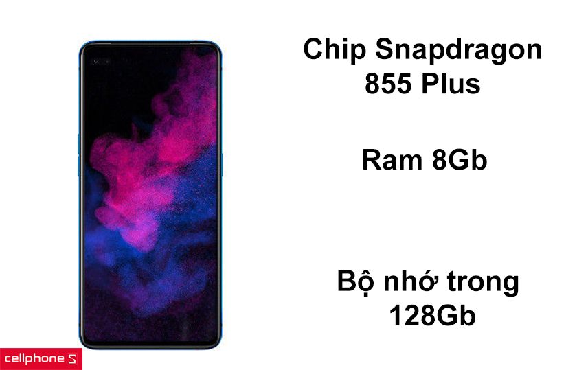 Trang bị chip Snapdragon 855 Plus, Ram 8Gb, bộ nhớ trong 128Gb