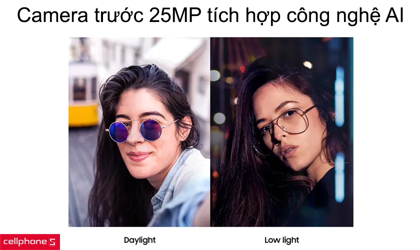 camera trước 25MP tích hợp công nghệ AI