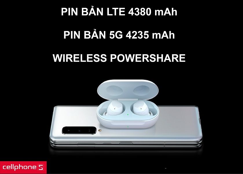 2 phiên bản pin LTE 4380mAh và 5G 4235mAh và chế độ Wireless PowerShare