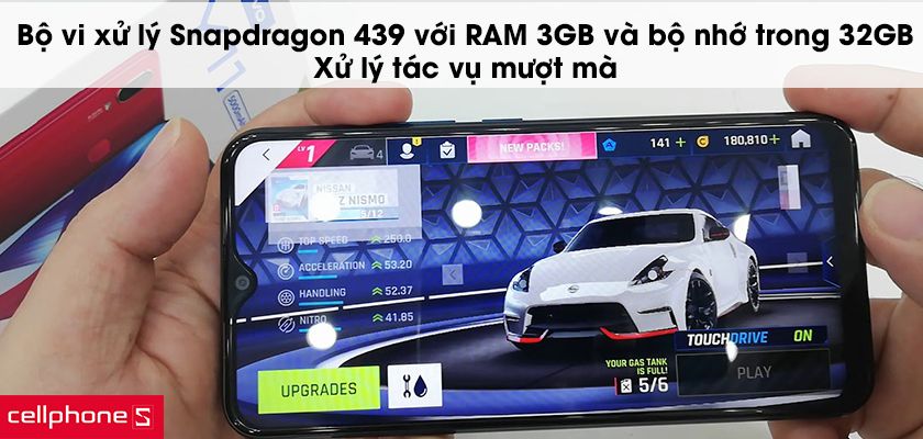 Bộ vi xử lý Snapdragon 439 với RAM 3GB và bộ nhớ trong 32GB