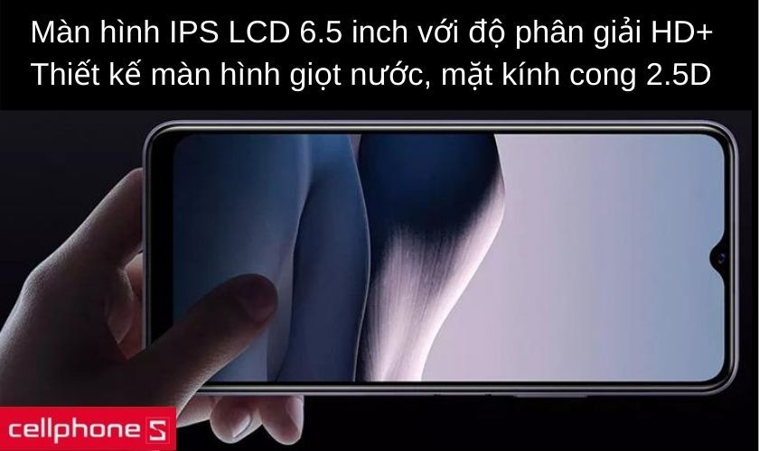 Màn hình 6.5 inch trang bị tấm nền IPS LCD