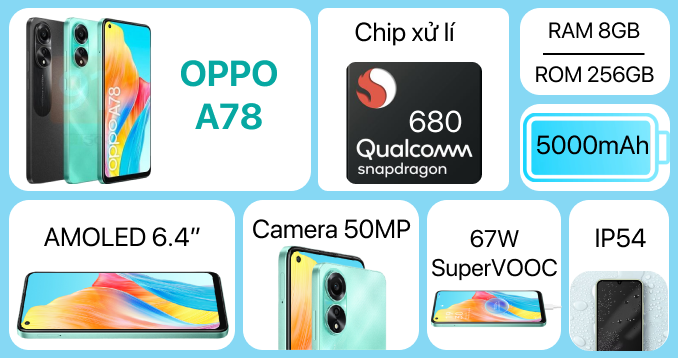 OPPO A78 8GB 256GB - Đã Kích Hoạt | Giá rẻ