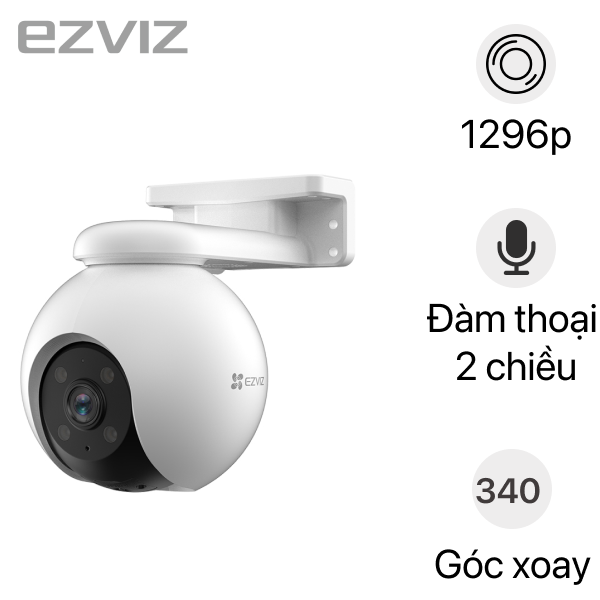 Camera IP Wifi ngoài trời EZVIZ H8 Pro 2K Full Color | Giá rẻ