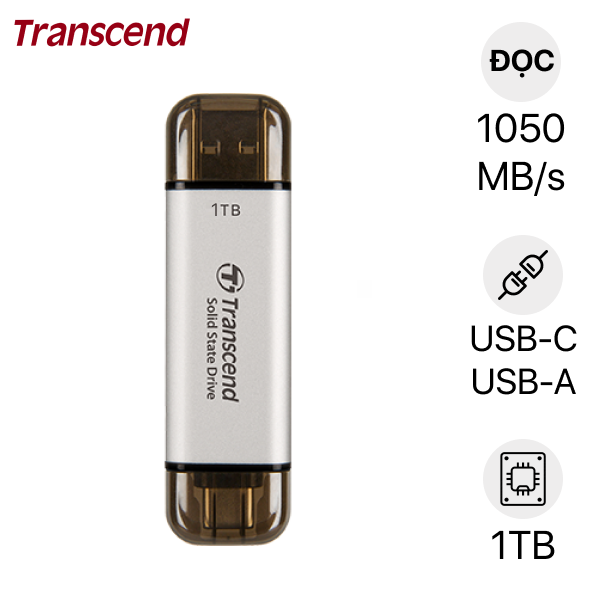 Ổ cứng di động SSD Transcend ESD310S 1050MB/s 1TB Giá rẻ
