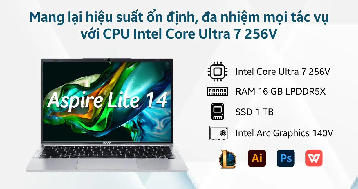 Laptop Aspire 14 AI A14-52M-71YQ | Giá rẻ, trả góp 0%