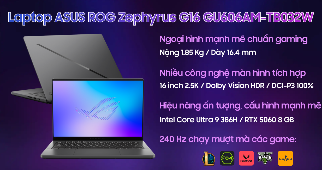 Laptop ASUS ROG Zephyrus G16 GU606AM-TB032W