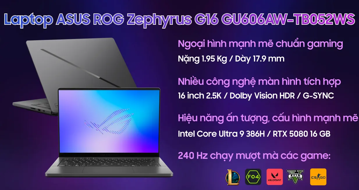 Laptop ASUS ROG Zephyrus G16 GU606AW-TB052WS