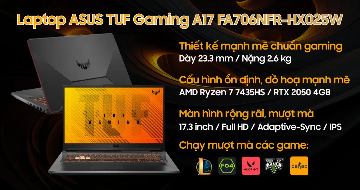 Laptop ASUS TUF Gaming A17 FA706NFR-HX025W Giá rẻ, trả góp 0%