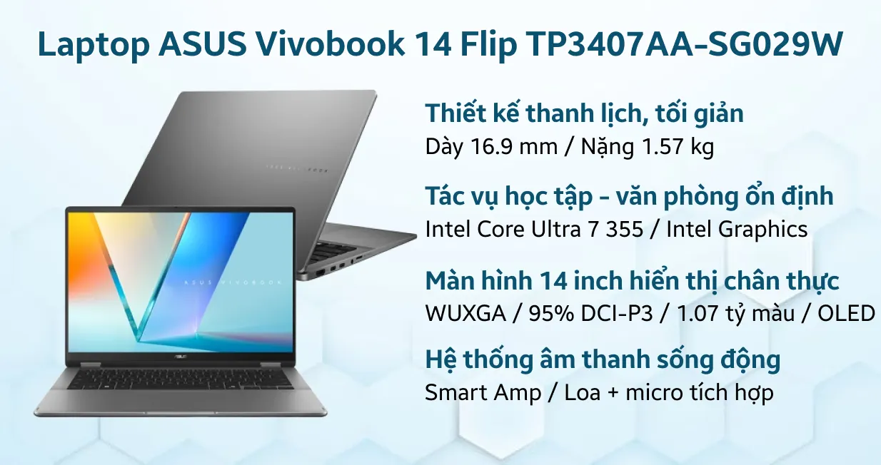 Laptop ASUS Vivobook 14 Flip TP3407AA-SG029W