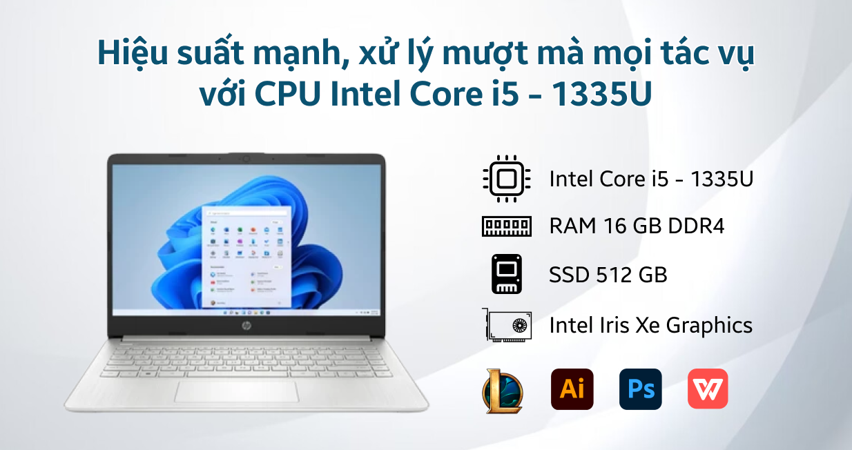 HP 14 -ep0112TU: Core i5 1335u/16G/512G/14in FHD/đèn phím/BH lâu 22th! - 3