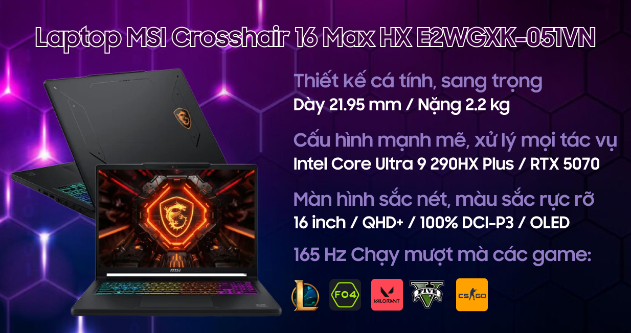 Laptop MSI Crosshair 16 Max HX E2WGXK-051VN