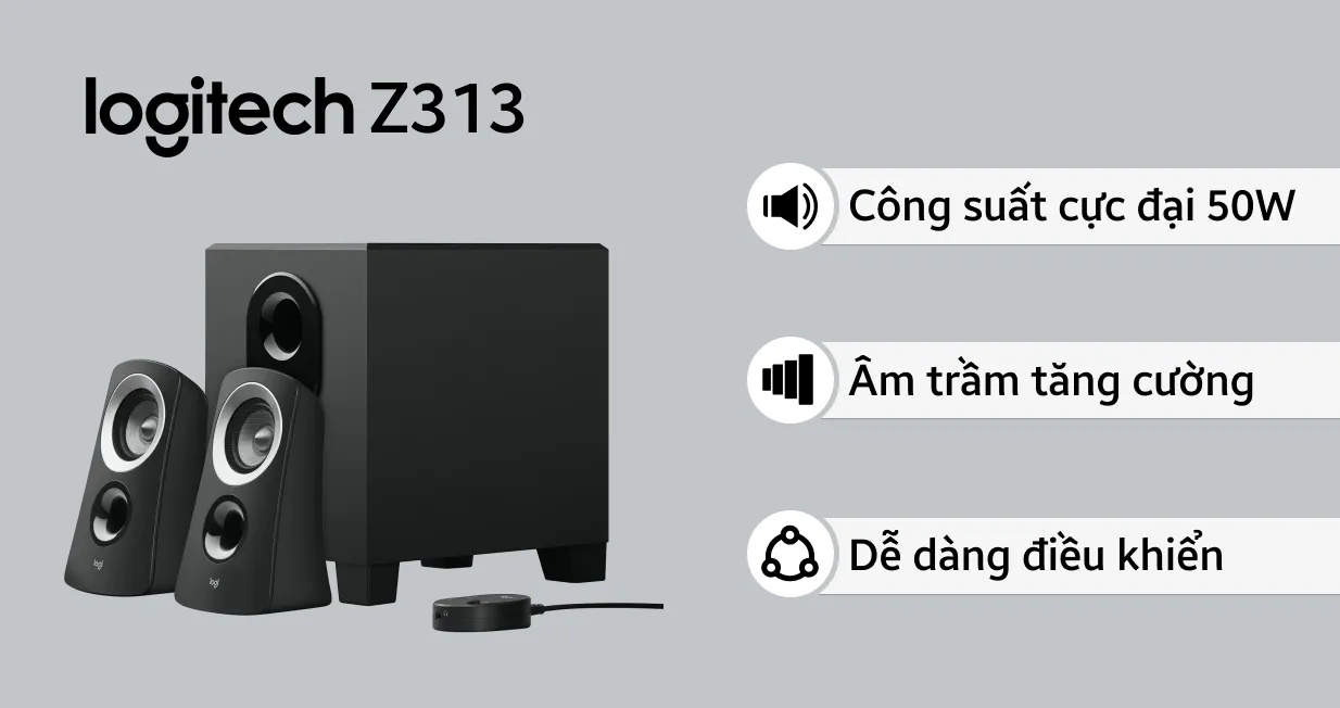 Loa vi tính Logitech Z313 | Giá rẻ, khuyến mãi hấp dẫn