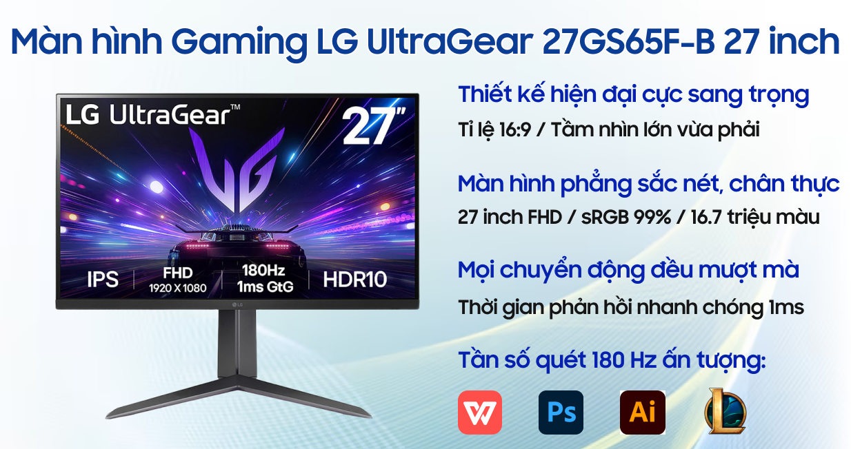 Màn hình Gaming LG UltraGear 27GS65F-B 27 inch | Giá rẻ, trả góp 0%