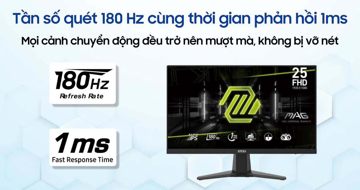 Màn hình Gaming MSI MAG 256F 25 inch | Giá rẻ, trả góp 0%