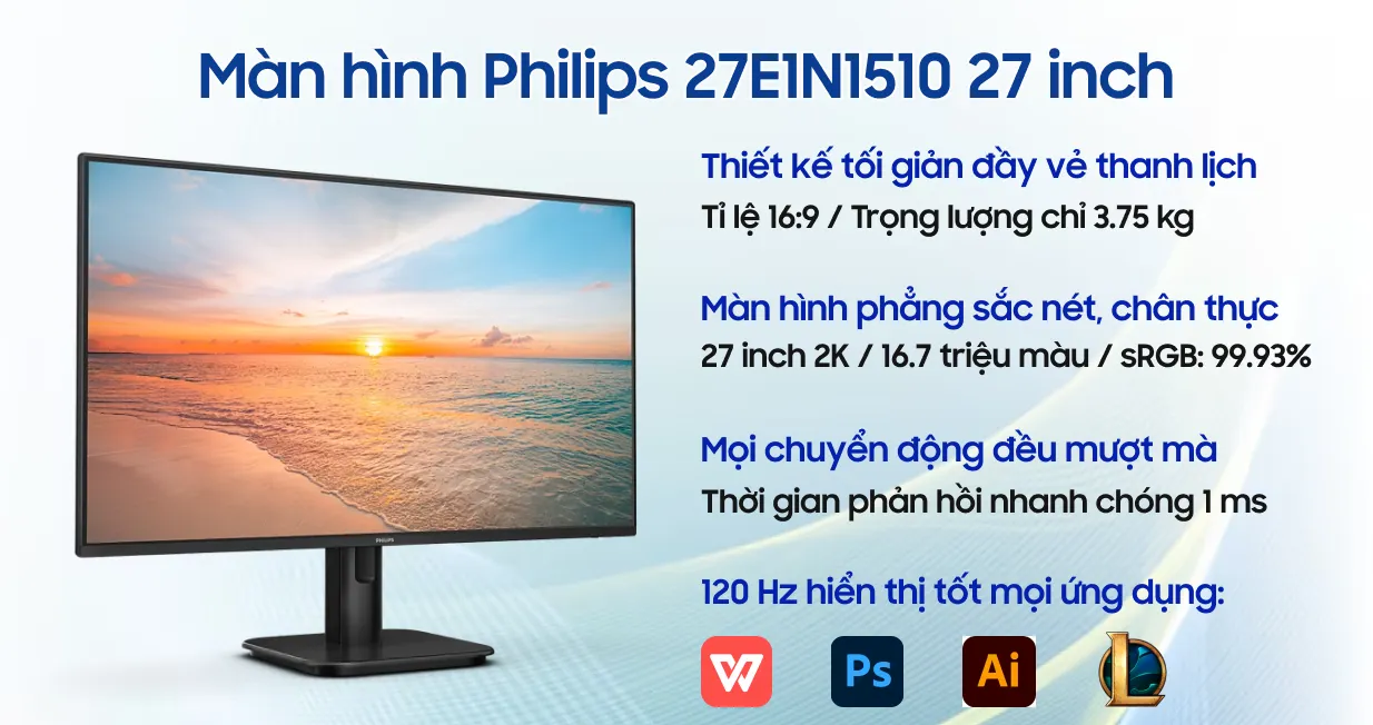 Màn hình Philips 27E1N1510 27 inch - Cũ Đẹp | Giá rẻ