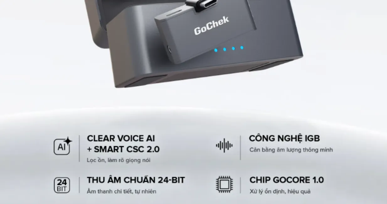 Microphone thu âm không dây Gochek Ultra S25 Pro | Giá rẻ