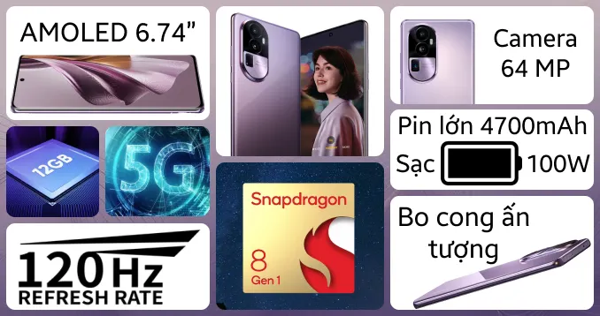 OPPO Reno10 Pro Plus sạc nhanh 100W, bo cong sang xịn