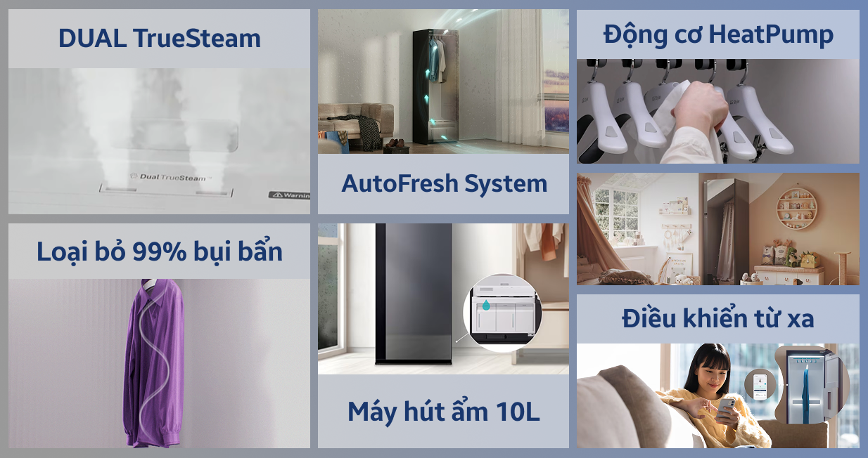 Tủ chăm sóc quần áo thông minh LG 5 móc đen 2024 (SC5GMR80H) | Chính hãng,  giá tốt