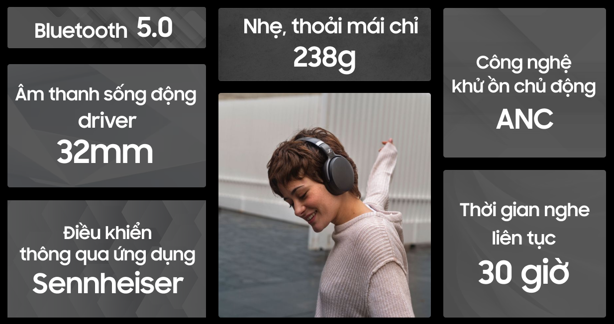 Tai nghe Sennheiser HD 450BT Gi t t h tr tr g p