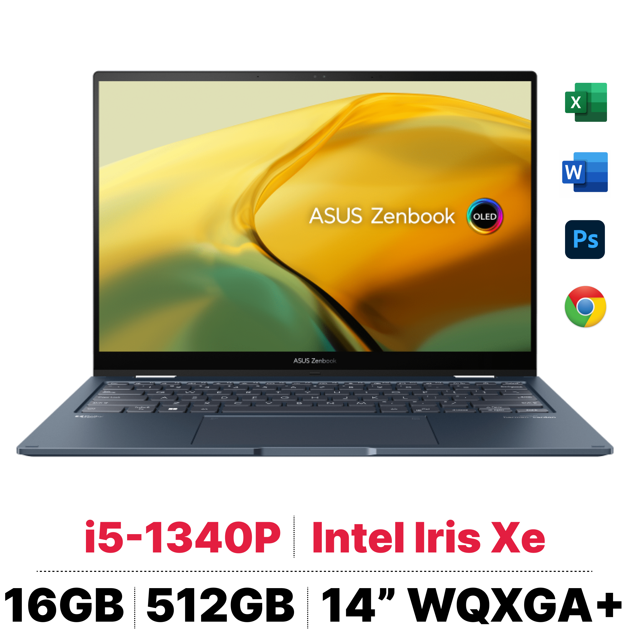 Laptop Asus Zenbook 14 Flip OLED UP3404VA-KN038W - Cũ Trầy Xước